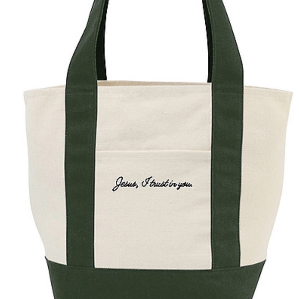 NWT Boat Tote | Jesus I Trust in You Script